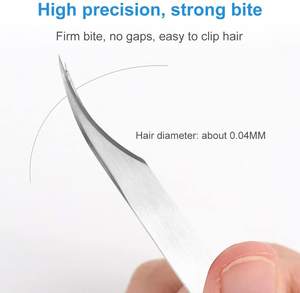 Pince à cils personnalisée professionnelle Volume Fiber Tips Private Label Outil de beauté en acier inoxydable pour l'extension de cils en gros - Product Image 6