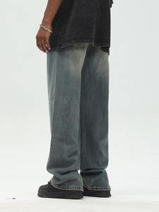 Pantalones Vaqueros Casuales Retro para Hombre 2026, Pantalones de Mezclilla Azul Lavado Teñido, Pantalones Vaqueros Holgados de Pierna Recta Ligeramente Acampanados - Product Image 4