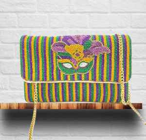 Elegant Celebration Beaded Crossbody Chain Clutch <b>Handbag</b> for Evening Occasions - Product Image 4