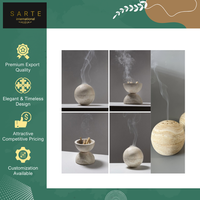 Diffuseur d'encens arabe Bakhoor artisanal en pierre de travertin de luxe, qualité supérieure, décoration moderne, fourni directement par l'usine.
