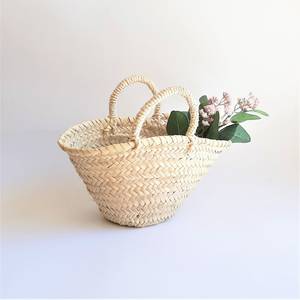 Custom Moroccan Handmade Straw <b>Basket</b> Mini Handbag Vintage Natural Fiber Barrel Handbag Wholesale OEM - Product Image 2