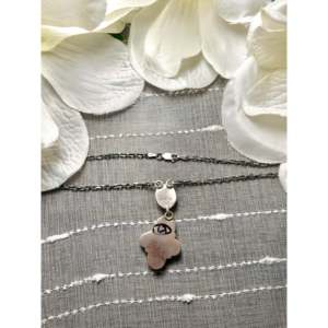 Collier Larry Kaye Mohave en turquoise et argent sterling avec motifs classiques de fleurs, d'ancres et de chiffres, perles et chaînes, idéal pour un cadeau - Product Image 2