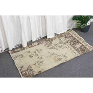 Alfombra de lana turca Vintage de 19x34 pies, diseño de retazos beige y marrón, técnica de tejido plano para decoración para sala de estar, 4m de ancho - Product Image 3