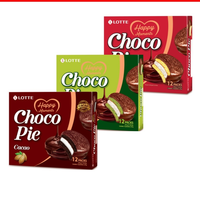 Vente en gros de thé vert Lote ChocoPie de haute qualité 12 paquets 336g de délicieuse tarte au chocolat à la guimauve coréenne avec saveur de matcha