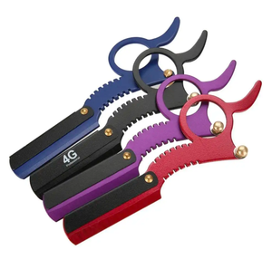 Rasoir de barbier à bord droit rasoir de barbier à domicile de voyage classique avec mécanisme de remplacement de lames faciles rasage de barbe pour hommes - Product Image 2