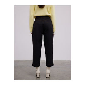 Pantalones de Cintura Alta en Mezcla de Algodón con Costuras en Contraste Transpirables - Product Image 5