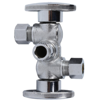 Laiton sans plomb 1/4 tour double sortie vanne d'angle 1/2 "sueur 3/8" OD 3/8 "OD sueur Compression plomberie raccord