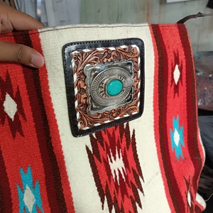 Luxury Design Western Style Fringe <b>Saddle</b> Blanket Concho Crossbody <b>Bag</b> Cowhide Leather Tote <b>Bag</b> Manufacturer Ready to Ship - Product Image 6