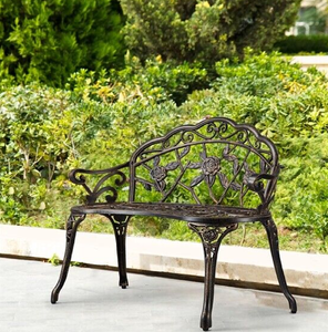 Banc traditionnel en fonte en métal léger blanc finition classique de jardin extérieur banc de vente chaude patio antique extérieur - Product Image 6
