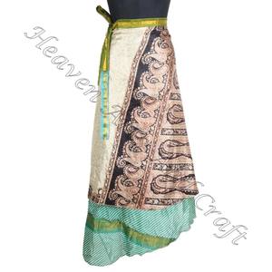 Hecho a mano Vintage seda mágica Reversible Sarong Pareo Wrap Falda tubo vestido Boho elegante multicolor verano desgaste cómodo - Product Image 1