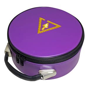 Estuche para Gorra de la Corona Real y Selecta de la Francmasonería, Color Morado, Emblema R&S Bordado |   Caja para Transportar Sombrero de Francmasonería - Product Image 1