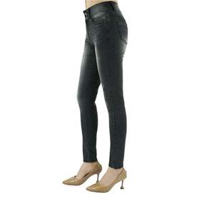 Venta al por mayor de pantalones vaqueros de cintura alta de las mujeres transpirables pantalones de mezclilla de pierna suelta con botón de decoración de verano estilo Casual - Product Image 3