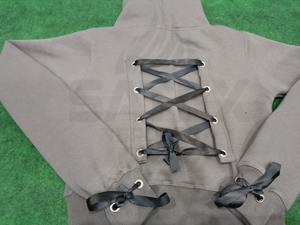 Sweat à capuche court à manches longues pour femme personnalisé - Lavage à l'acide 100% coton Streetwear d'hiver - Product Image 6