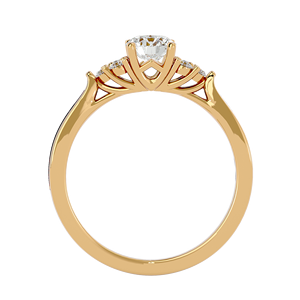 Daisy Diamond Cluster <b>Ring</b> <b>Cushion</b> Cut Zircon with Gold & Rhodium Plating Floral Pattern for <b>Weddings</b> - Product Image 4