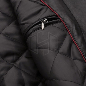 Veste d'hiver en cuir de vache et toile véritable pour homme, style streetwear, coupe-vent, écologique, respirante, logo frontal, vente chaude - Product Image 6