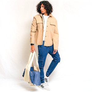 Chaqueta Bomber Vaquera de Invierno Personalizada con Efecto Desgastado para Hombre, 100% Algodón, Cierre Triple, Calefactable y de Secado Rápido - Product Image 1