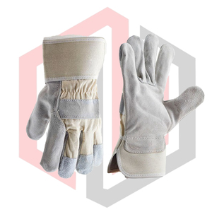 Guantes de Cuero Vacuno con Puño Recto, Textura Lisa, Antideslizantes, Protección Laboral para Toda la Palma, Antiestáticos, Grosor de 11 oz - Product Image 2
