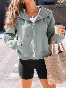 Wholesale Women Zipper Hoodies Custom Logo Cotton Fleece OEM Stylish Slim Fit Sportswear Gym Wear Streetwear Fashion - Product Image 2