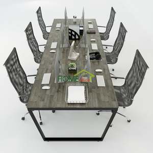 HBTC014 Contemporary 6-Piece Trapeze Concept Cluster <b>Table</b> 360x120 Assembly <b>Office</b> Furniture - Product Image 2