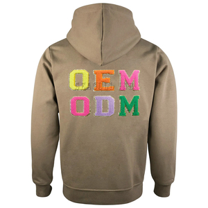 OEM Sportswear Sweats à capuche brodés en chenille de haute qualité pour hommes Patches personnalisés Sweat à capuche zippé en coton épais surdimensionné - Product Image 2