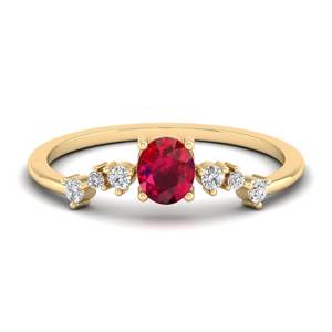 Anillo de Compromiso Minimalista REYES con Rubí Ovalado de 0.35 Quilates, Certificado GRA, Plata de Ley 925, Joyería Fina para Mujer - Product Image 1