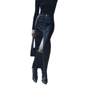 Jupe longue décontractée naturelle à taille haute pour femmes, jupe portefeuille droite moulante, élégante robe de bal en coton 2025 pour dames - Product Image 3