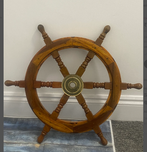 Trendy Brass Finishing Wooden Steering <b>Ship</b> <b>Wheel</b> Pirate Vintage Wall Boat Decor High Quality Best Nautical <b>Ship</b> - Product Image 1
