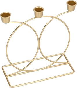 Multi cabeza tres cabezas duradero hecho a mano dorado acabado Metal iluminación decoración portavelas Base Circular cónico decoración del hogar - Product Image 2