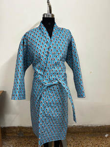 Manteau long matelassé personnalisé pour femme, en coton, imprimé floral, chauffant, style enveloppant, avec ceinture, pour l'automne et l'hiver - Product Image 6