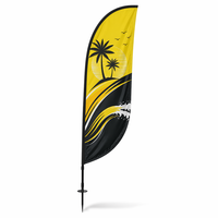 Drapeau de plage personnalisé imprimé en forme de goutte d'eau avec support en croix, portable pour exposition extérieure, salon professionnel, événementiel