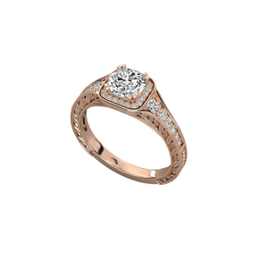 14K Gold Solitaire Diamond Ladies Ring Brilliant Design - Product Image 4