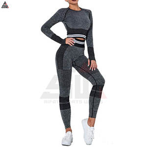 Vente flash Ensemble de yoga pour femmes de haute qualité respirant 2 pièces Soutien-gorge de sport taille haute et legging Tenue de sport de gym Fitness - Product Image 6