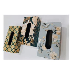 Caja impresa de papel tisú de madera Caja de almacenamiento de papel tisú de madera impresa ecológica Regalos para hotel y restaurante usados - Product Image 1