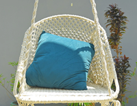 Balançoire suspendue en corde de coton écologique faite à la main en macramé Boho moderne pour l'extérieur pour la maison et le patio