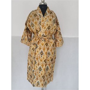 Kimono de Verano de Algodón Puro con Estampado Ikat Indio, Cómodo Hausmantel, Traje de Baño o Pareo para Mujer, Ideal para la Playa o Aniversarios - Product Image 1