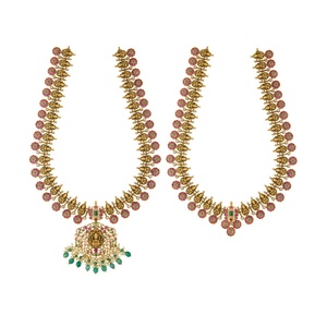 Antique Long <b>Necklace</b> 190395 Gold Plated Zinc Alloy Cubic Zirconia Chains Changeable Shape Flower Patterns Women's Religious - Product Image 1