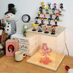 Vitrine en acrylique AC avec finition polie en bois contreplaqué transparente, boîte de rangement pour jouets, objets de collection, présentoir - Product Image 1