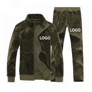 2026 Wholesale Custom Velour Velvet Skinny Tracksuit <b>Men</b> Plain <b>Slim</b> Fit Male Sweatsuit for <b>Mens</b> - Product Image 4