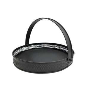 Plateau rond en métal, panier de service avec poignée, organisateur de rangement décoratif pour la maison, l'hôtel, le restaurant, cadeau de mariage, utilisation durable, professionnel - Product Image 5