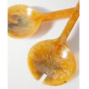 Nouveauté CORNE naturelle Salade Servir Avec Long Manche Dernières Ustensiles De Cuisine Salade Servir Cuillère Et Fourchette Corne Naturelle Vaisselle - Product Image 1