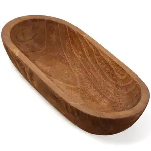 Beautifully crafted black walnut wood fruit bowl with a curved and smooth design