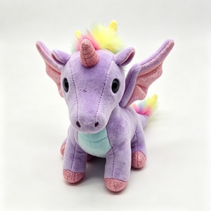 Peluche de Unicornio Dragón Personalizado, Peluche de Alicornio Morado, Juguete de Peluche de Unicornio Alado, Peluche de Unicornio-Dragón con Brillantina, Relleno de Algodón PP - Product Image 4