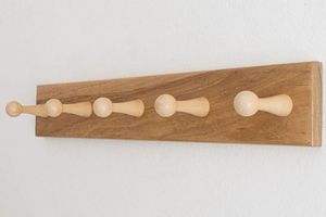 Space-Saving Wooden Hanging <b>Shelf</b> <b>with</b> Integrated Decorative <b>Hooks</b> VIET FARGIMEX - Product Image 5