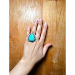 Hecho a Mano por los Navajo # Anillo de Plata de Ley y Turquesa, Joyería Coleccionable Cultural, Talla 5.75 - Product Image 5
