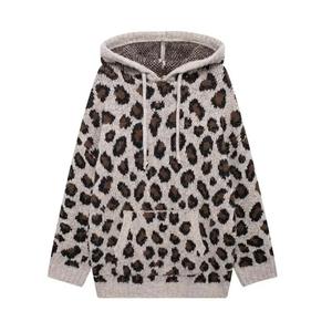 2025 New Style Women's Street Hooded Knit Sweatshirt for women 100% <b>polyester</b> - Product Image 6