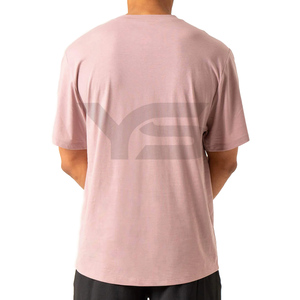 T-shirt décontracté pour hommes de haute qualité imprimé de logo personnalisé maillot de fitness à manches courtes en pur coton motif solide coupe surdimensionnée - Product Image 4
