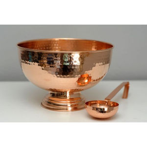 Tazón de comida y ensalada para el hogar con cuchara, diseño de tendencia, forma redonda, cobre, Metal pulido, tazón para servir alimentos, hecho a mano a granel - Product Image 2