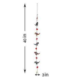 ECraftIndia Multicolor Abstract Pattern Rajasthani Parrot Toran Handcrafted Ceramic <b>Rattan</b> Wall/Door Hanging Living Room <b>Decor</b> - Product Image 1