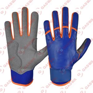 Guantes de bateo de béisbol de cuero personalizados unisex guantes de bateo transpirables y antideslizantes en precio al por mayor - Product Image 1