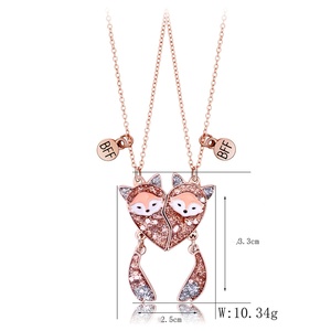 Collares de la amistad magnéticos para 2 chicas, regalo de collares a juego para mejores amigas, <span class=keywords><strong>hermanas</strong></span>, con forma de zorro. - Product Image 6